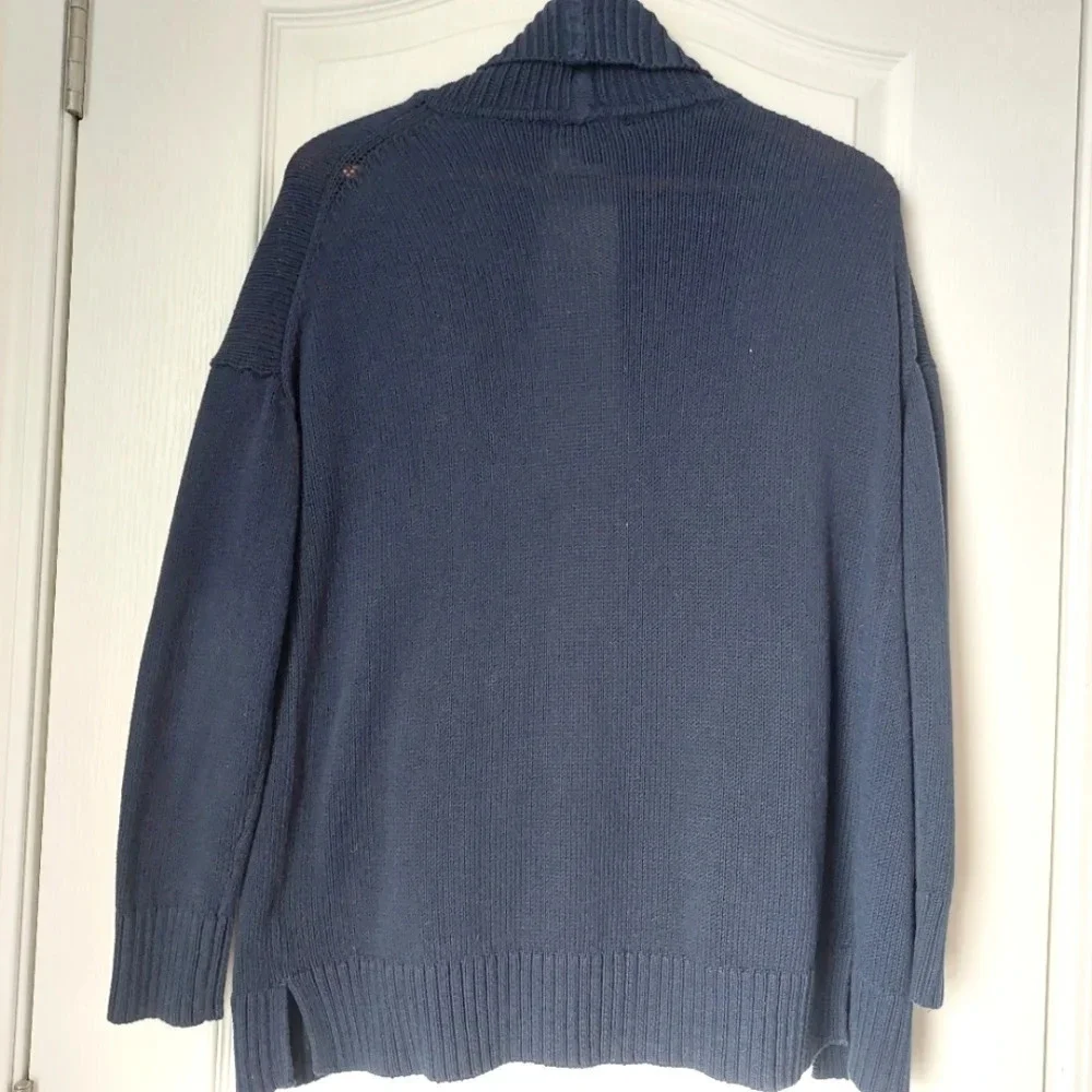 J.Crew 100% Cotton‎ Knit Cardigan Sweater Navy Blue Size XS